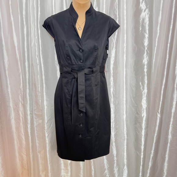 Calvin Klein Dresses & Skirts - Calvin Klein Black Belted Sheath Dress Size 6